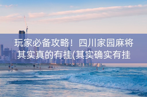 玩家必备攻略！四川家园麻将其实真的有挂(其实确实有挂)