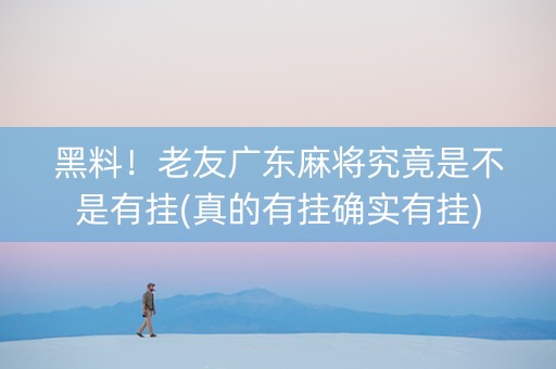 黑料！老友广东麻将究竟是不是有挂(真的有挂确实有挂)