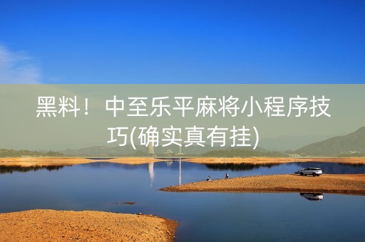 黑料！中至乐平麻将小程序技巧(确实真有挂)