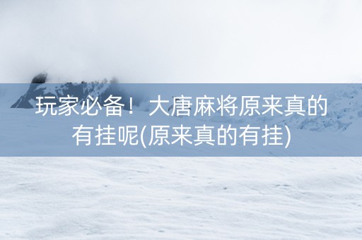 玩家必备！大唐麻将原来真的有挂呢(原来真的有挂)