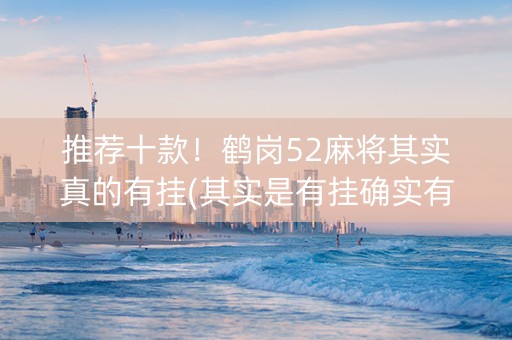 推荐十款！鹤岗52麻将其实真的有挂(其实是有挂确实有挂)