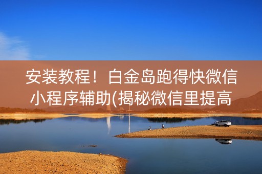 安装教程！白金岛跑得快微信小程序辅助(揭秘微信里提高胜率)