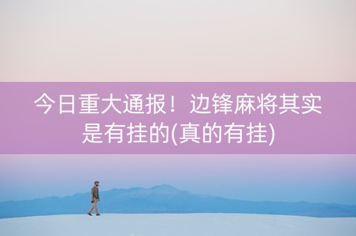 今日重大通报！边锋麻将其实是有挂的(真的有挂)