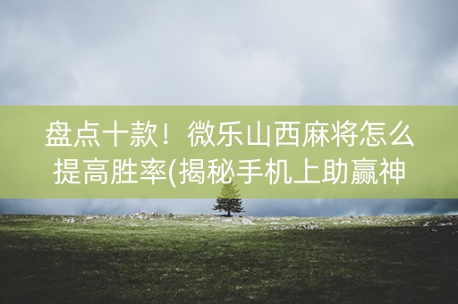 盘点十款！微乐山西麻将怎么提高胜率(揭秘手机上助赢神器)