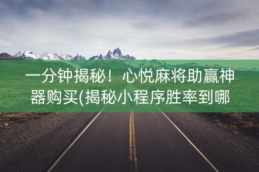 一分钟揭秘！心悦麻将助赢神器购买(揭秘小程序胜率到哪调)