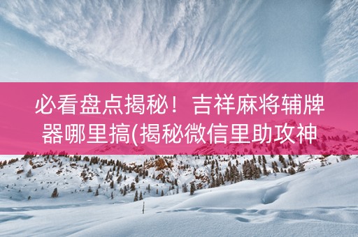 必看盘点揭秘！吉祥麻将辅牌器哪里搞(揭秘微信里助攻神器)