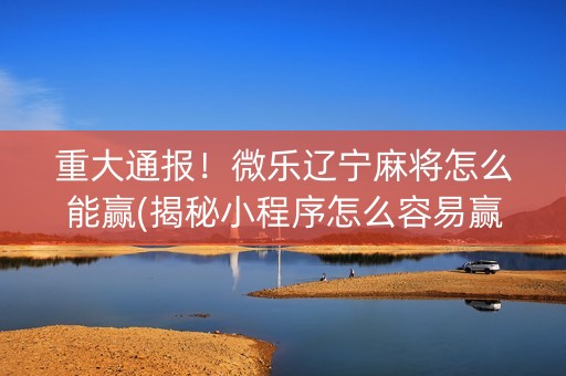 重大通报！微乐辽宁麻将怎么能赢(揭秘小程序怎么容易赢)