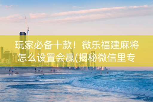 玩家必备十款！微乐福建麻将怎么设置会赢(揭秘微信里专用神器)