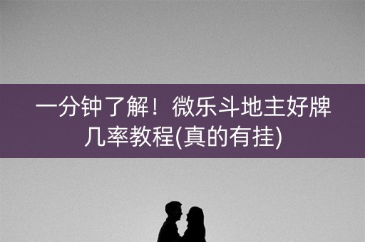 一分钟了解！微乐斗地主好牌几率教程(真的有挂)