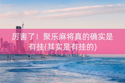 厉害了！聚乐麻将真的确实是有挂(其实是有挂的)