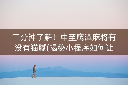三分钟了解！中至鹰潭麻将有没有猫腻(揭秘小程序如何让牌变好)