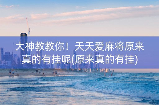 大神教教你！天天爱麻将原来真的有挂呢(原来真的有挂)