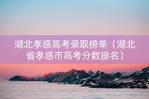 湖北孝感高考录取榜单（湖北省孝感市高考分数排名）