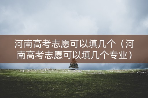 河南高考志愿可以填几个（河南高考志愿可以填几个专业）