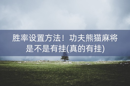 胜率设置方法！功夫熊猫麻将是不是有挂(真的有挂)