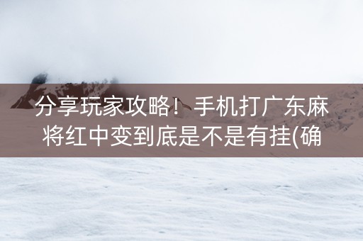 分享玩家攻略！手机打广东麻将红中变到底是不是有挂(确实有挂)