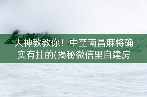 大神教教你！中至南昌麻将确实有挂的(揭秘微信里自建房怎么赢)