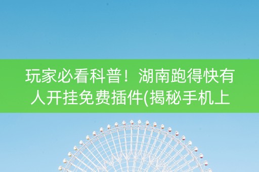玩家必看科普！湖南跑得快有人开挂免费插件(揭秘手机上辅牌器)