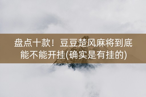 盘点十款！豆豆楚风麻将到底能不能开挂(确实是有挂的)