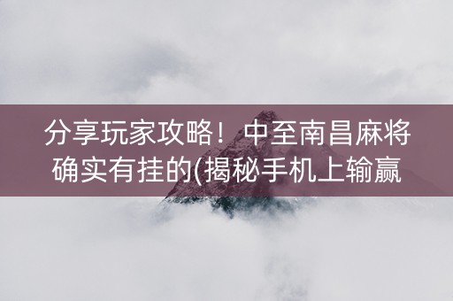 分享玩家攻略！中至南昌麻将确实有挂的(揭秘手机上输赢规律)