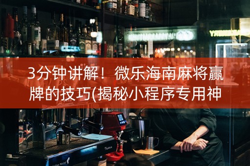 3分钟讲解！微乐海南麻将赢牌的技巧(揭秘小程序专用神器)