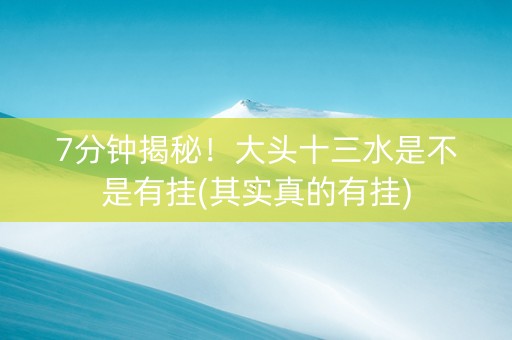 7分钟揭秘！大头十三水是不是有挂(其实真的有挂)