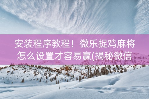 安装程序教程！微乐捉鸡麻将怎么设置才容易赢(揭秘微信里提高胜率)
