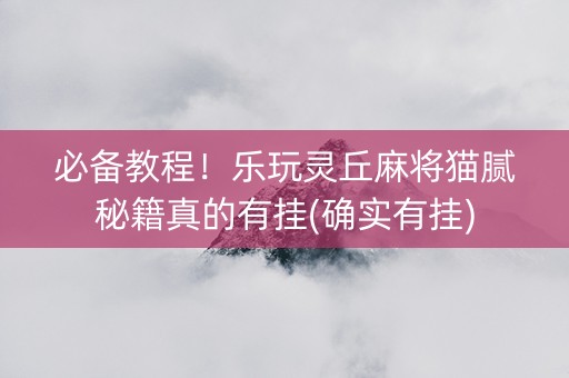 必备教程！乐玩灵丘麻将猫腻秘籍真的有挂(确实有挂)
