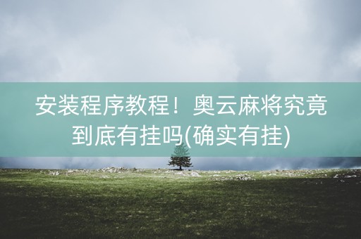 安装程序教程！奥云麻将究竟到底有挂吗(确实有挂)