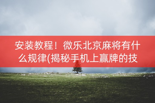 安装教程！微乐北京麻将有什么规律(揭秘手机上赢牌的技巧)