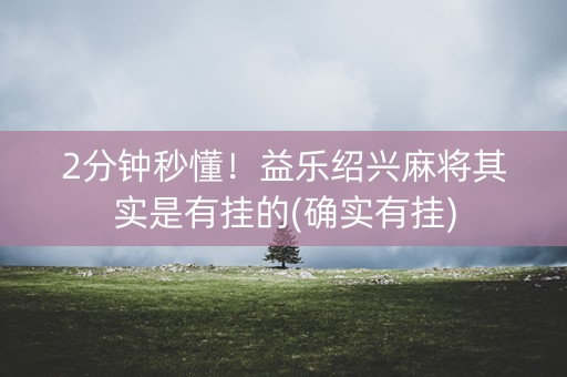 2分钟秒懂！益乐绍兴麻将其实是有挂的(确实有挂)