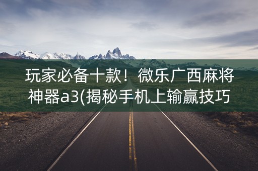 玩家必备十款！微乐广西麻将神器a3(揭秘手机上输赢技巧)