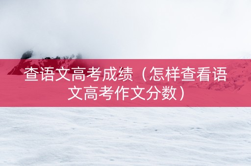 查语文高考成绩（怎样查看语文高考作文分数）