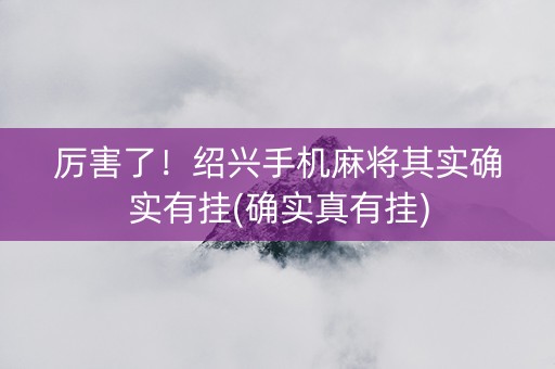 厉害了！绍兴手机麻将其实确实有挂(确实真有挂)