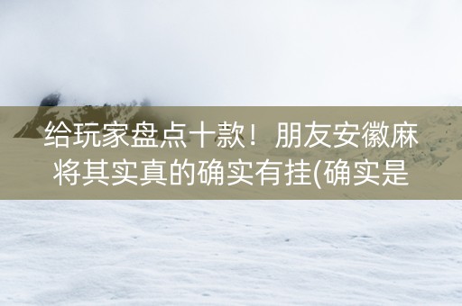 给玩家盘点十款！朋友安徽麻将其实真的确实有挂(确实是有挂的)