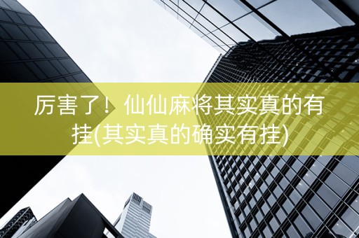 厉害了！仙仙麻将其实真的有挂(其实真的确实有挂)