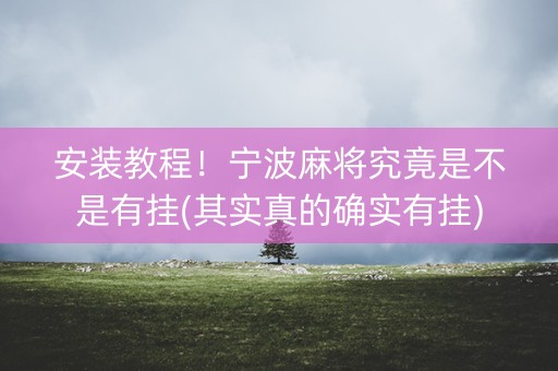 安装教程！宁波麻将究竟是不是有挂(其实真的确实有挂)