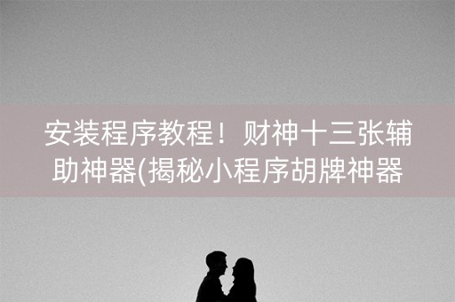 安装程序教程！财神十三张辅助神器(揭秘小程序胡牌神器)