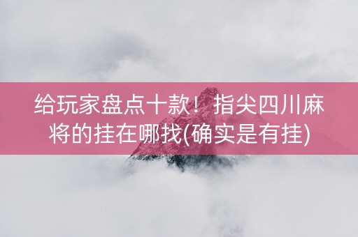 给玩家盘点十款！指尖四川麻将的挂在哪找(确实是有挂)