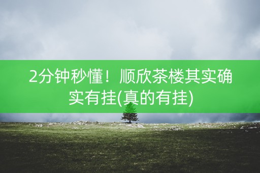 2分钟秒懂！顺欣茶楼其实确实有挂(真的有挂)