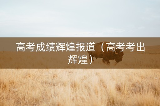 高考成绩辉煌报道（高考考出辉煌）