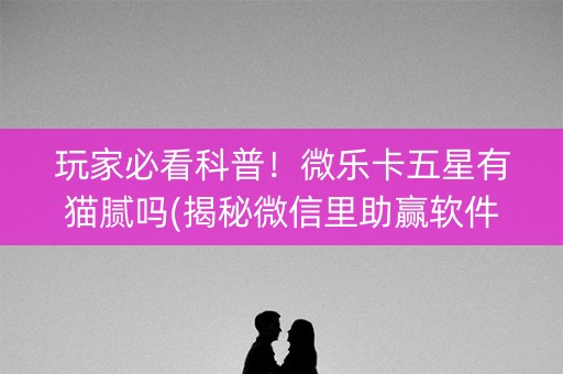 玩家必看科普！微乐卡五星有猫腻吗(揭秘微信里助赢软件)