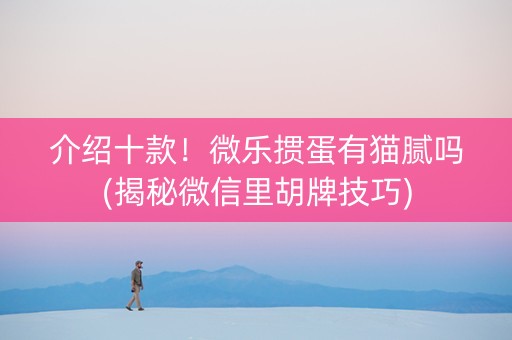 介绍十款！微乐掼蛋有猫腻吗(揭秘微信里胡牌技巧)