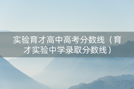 实验育才高中高考分数线（育才实验中学录取分数线）