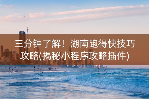 三分钟了解！湖南跑得快技巧攻略(揭秘小程序攻略插件)