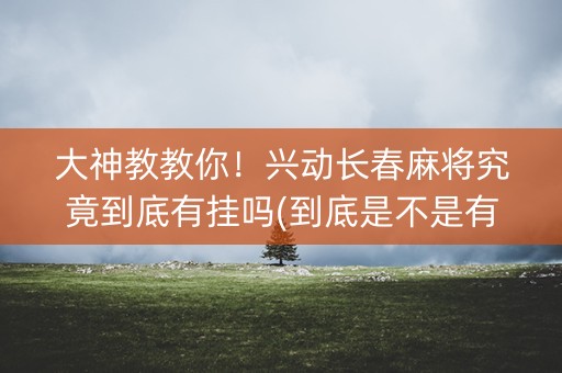 大神教教你！兴动长春麻将究竟到底有挂吗(到底是不是有挂)