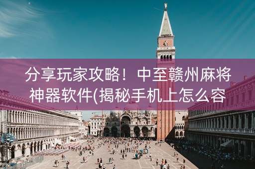 分享玩家攻略！中至赣州麻将神器软件(揭秘手机上怎么容易赢)
