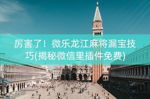 厉害了！微乐龙江麻将漏宝技巧(揭秘微信里插件免费)