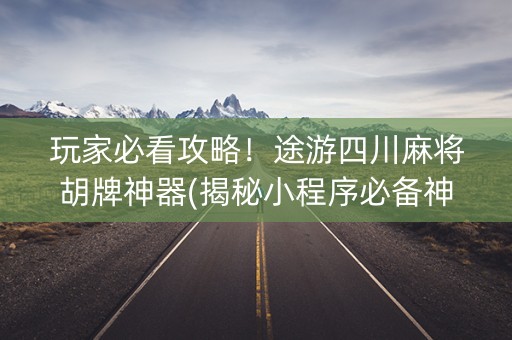 玩家必看攻略！途游四川麻将胡牌神器(揭秘小程序必备神器)