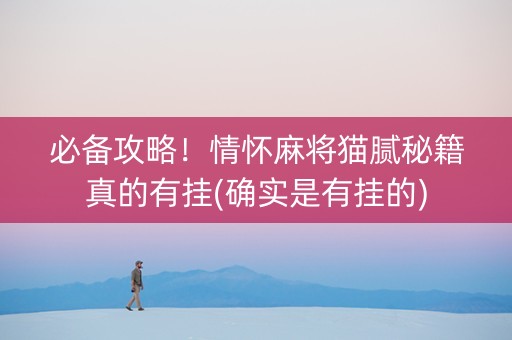 必备攻略！情怀麻将猫腻秘籍真的有挂(确实是有挂的)